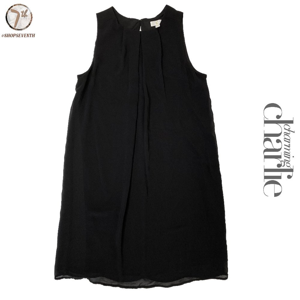 (40% OFF) Charming Charlie Little Black Flowy Polyester Sleeveless Dress